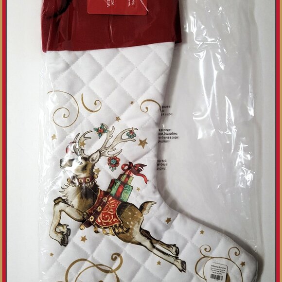 NEW RARE Williams Sonoma Twas the Night Before Christmas Reindeer Stocking - Picture 2 of 4
